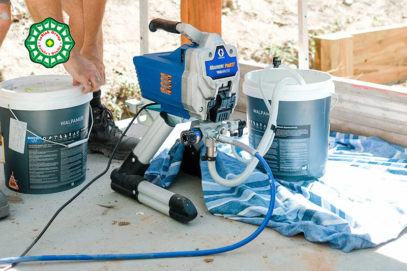 Máy phun son khí nén nền nhà xưởng Graco